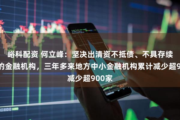 峪科配资 何立峰：坚决出清资不抵债、不具存续价值的金融机构，三年多来地方中小金融机构累计减少超900家